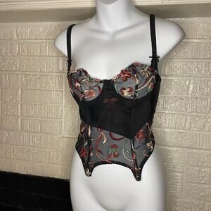 Vintage floral lingerie corset top